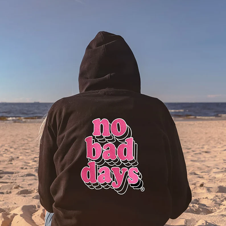 No Bad Days Pullover 3D Hoodie in Black